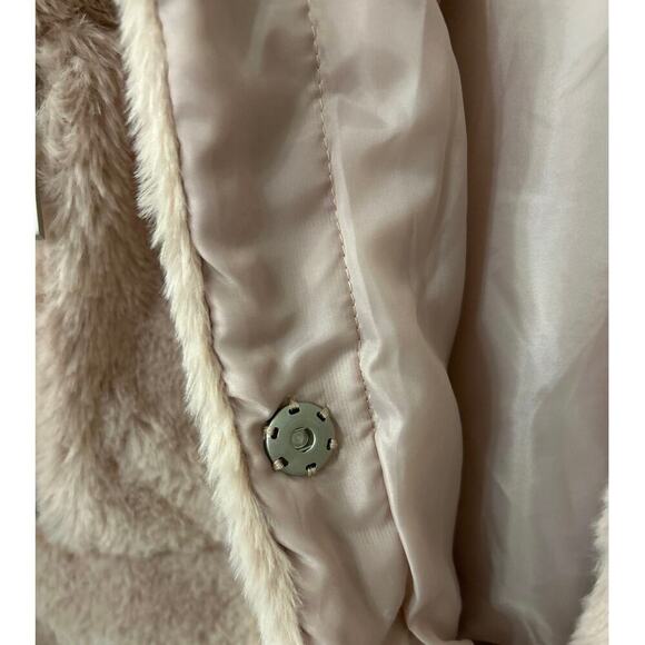 JOUJOU Faux Fur Dusty Pink Boxy Coat Size XL - Picture 10 of 12